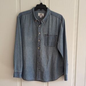Madda Fella Key West Fl Men's Blue Denim Shirt